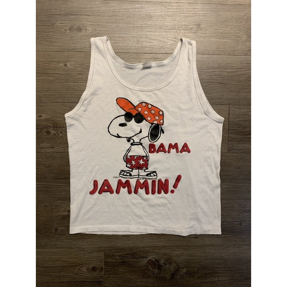 Vintage 1971 Snoopy T Shirt Joe Cool M Single Stitched Bama Jammin 70s Beach